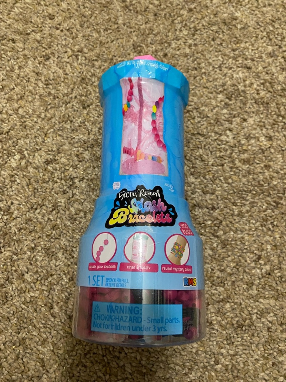 RMS Beauty Pink Kids Bracelet Making Kit with Multicolor Beads